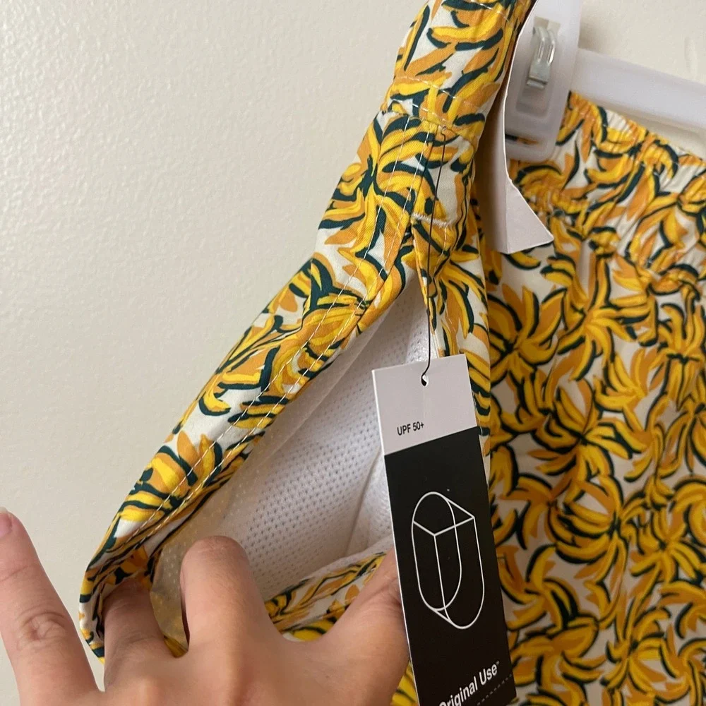 Original Use Mens Banana Print Swim Trunks Yellow 5